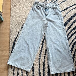 Zara Light Blue Wide Leg Jeans